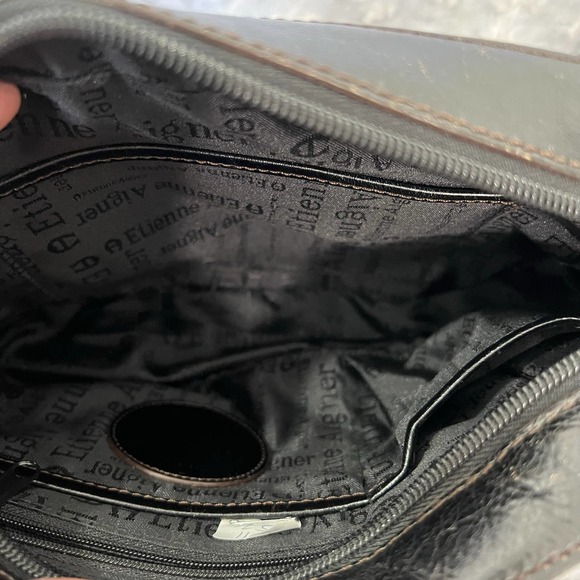 ETIENNE AIGNER LEATHER CROSSBODY DARK BROWN - Picture 5 of 7